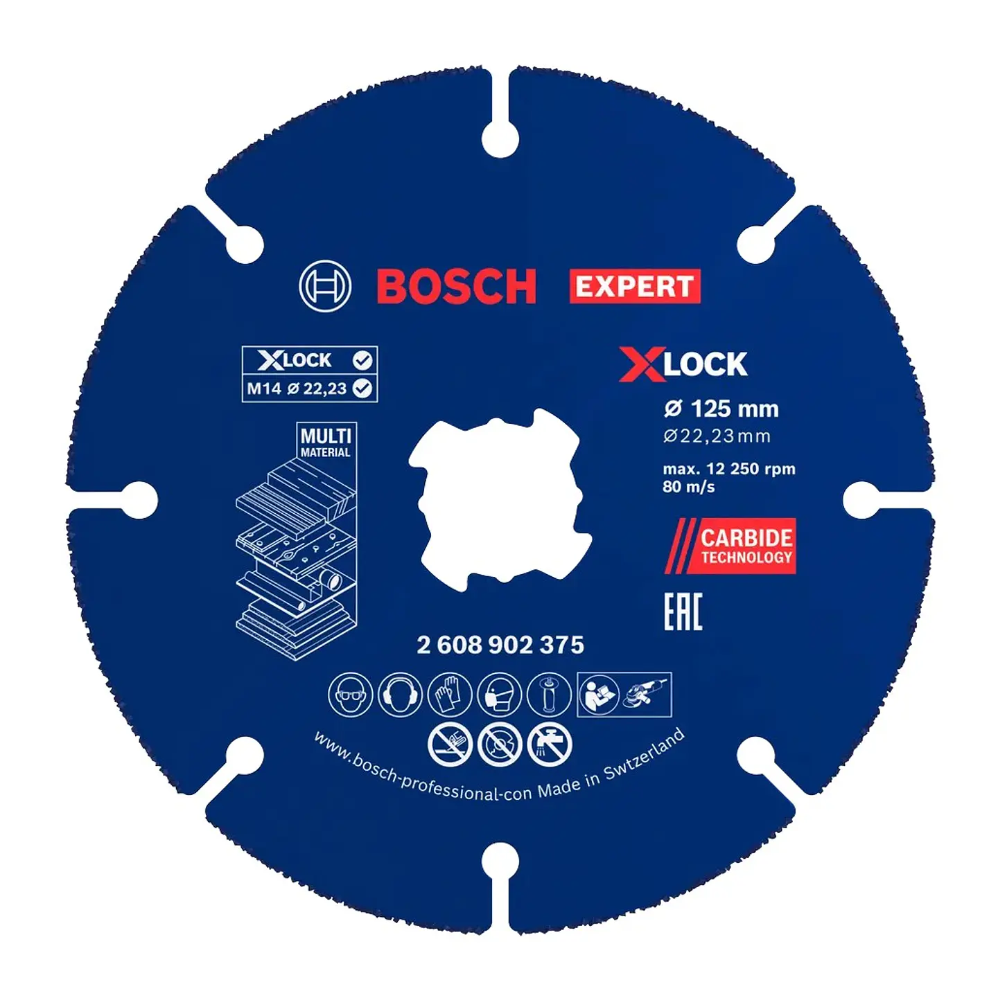 Disco abrasivo de Ø125mm carboneto EXPERT Multi Material (10 unids) BOSCH  1