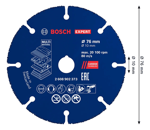 Disco abrasivo de carboneto Ø76mm EXPERT Multi Material BOSCH