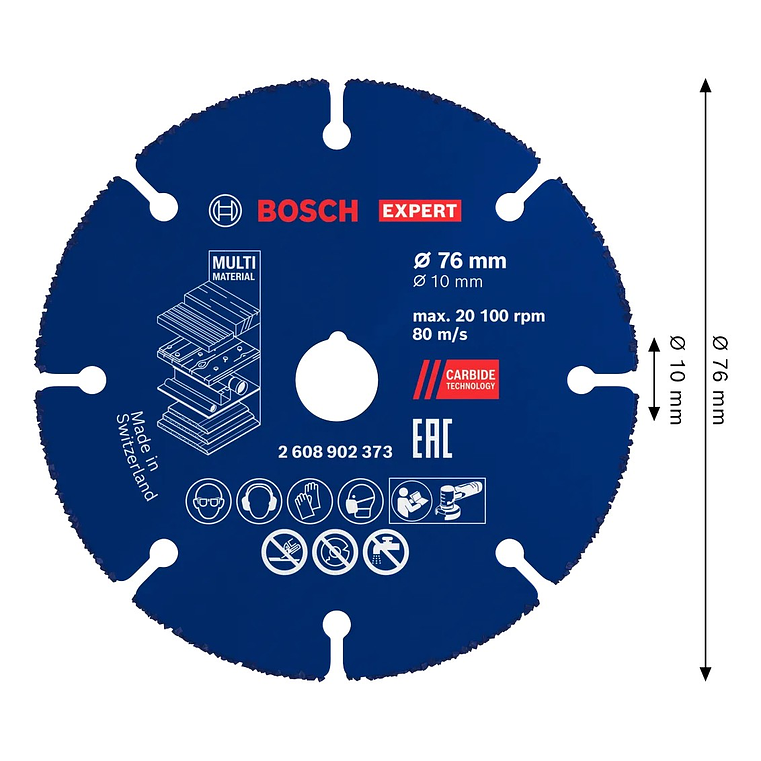 Disco abrasivo de carboneto Ø76mm EXPERT Multi Material BOSCH 2