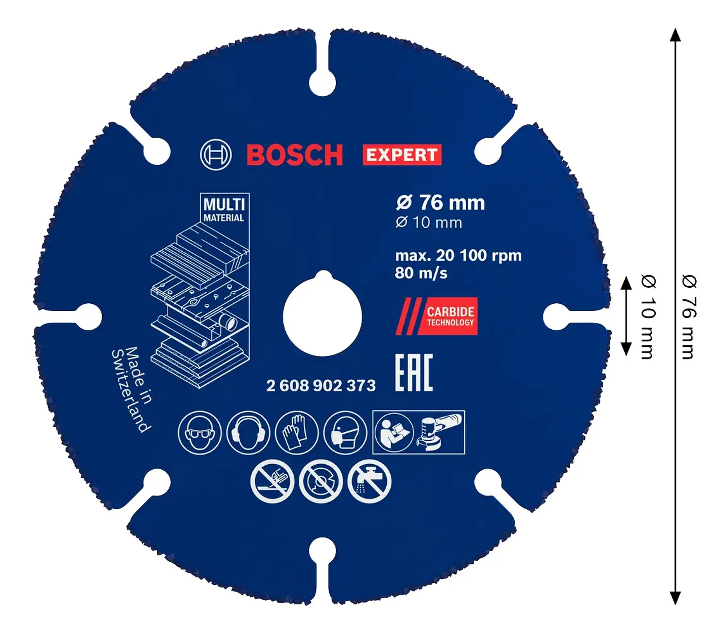 Disco abrasivo de carboneto Ø76mm EXPERT Multi Material BOSCH 2