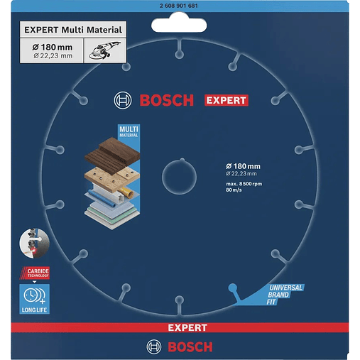 Disco abrasivo de carboneto Ø180mm EXPERT Multi Material BOSCH  3