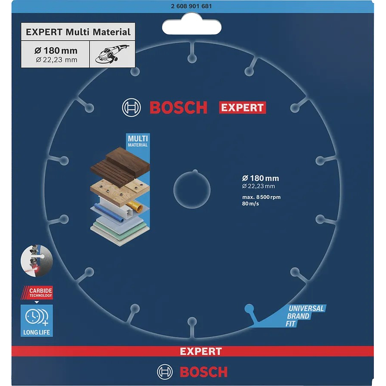 Disco abrasivo de carboneto Ø180mm EXPERT Multi Material BOSCH  3