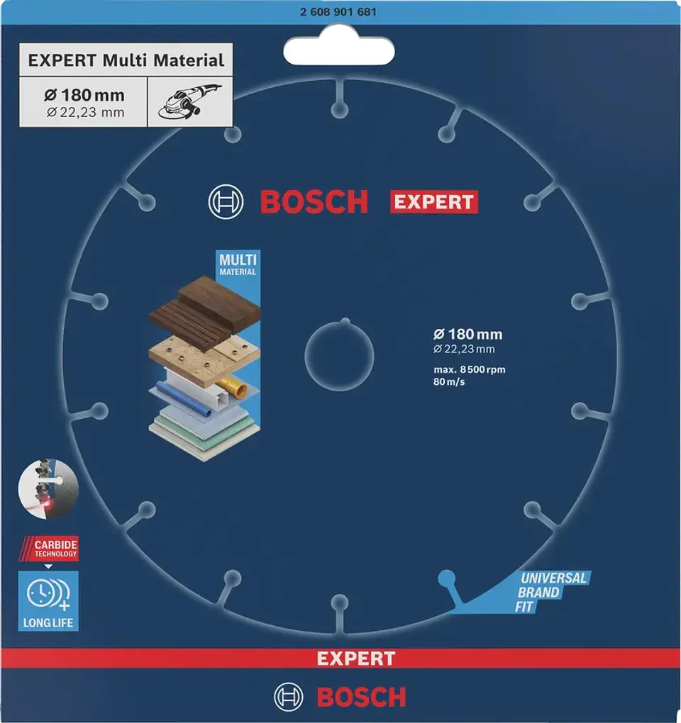 Disco abrasivo de carboneto Ø180mm EXPERT Multi Material BOSCH  3