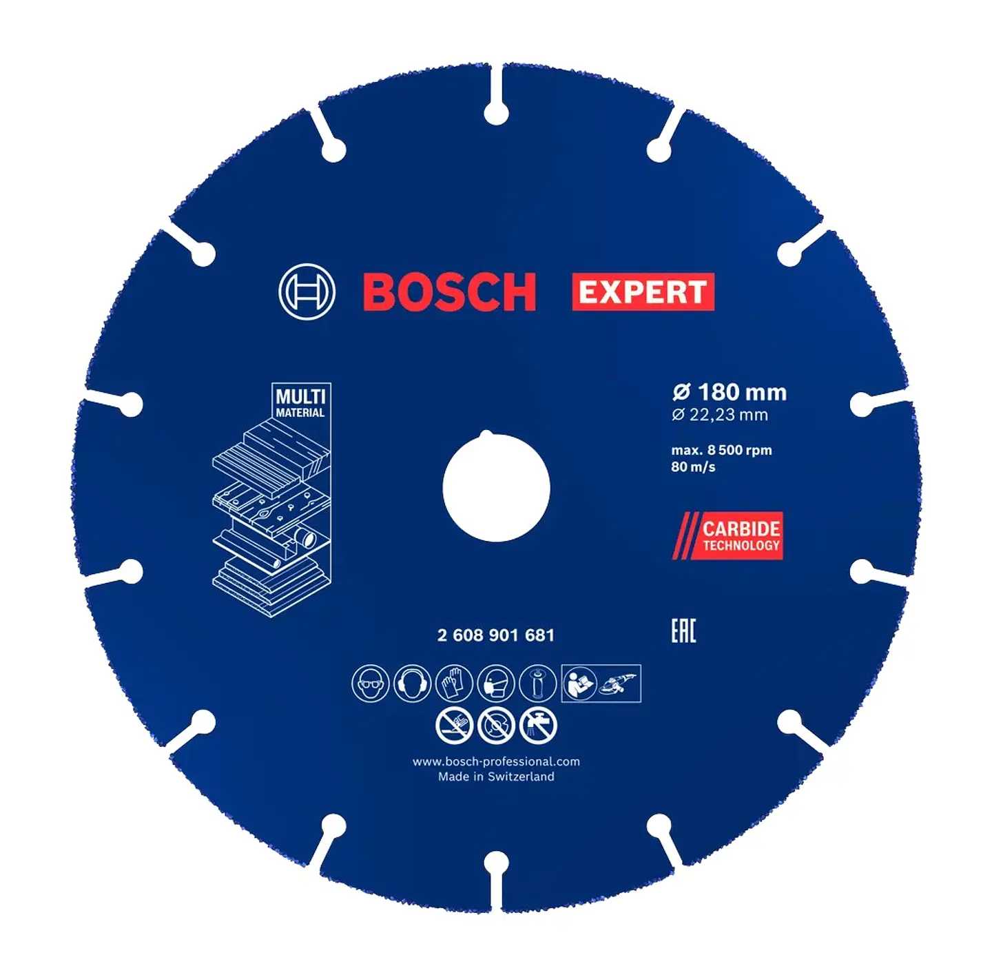 Disco abrasivo de carboneto Ø180mm EXPERT Multi Material BOSCH  1