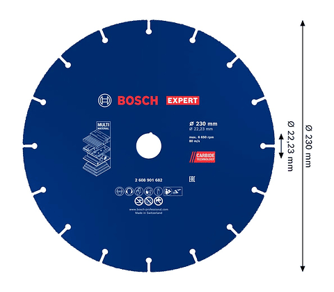 Disco abrasivo de carboneto Ø230mm EXPERT Multi Material BOSCH