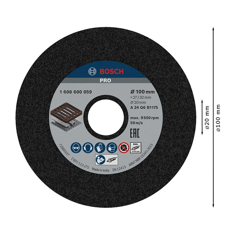 Disco de Ø100mm rebarbar PRO Metal BOSCH  2