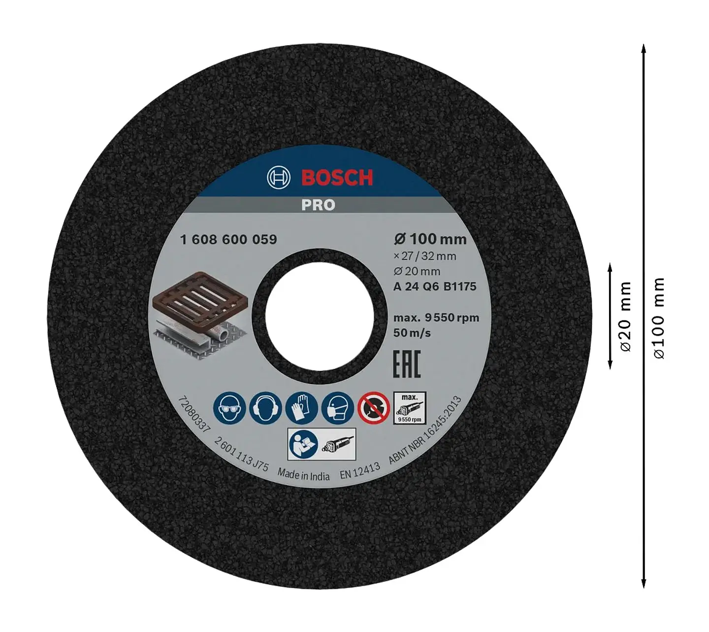 Disco de Ø100mm rebarbar PRO Metal BOSCH  2