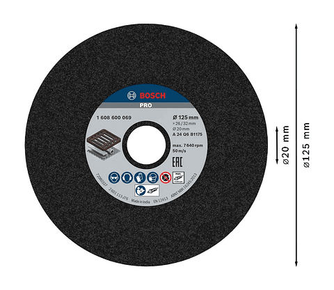 Disco de Ø125mm rebarbar PRO Metal BOSCH