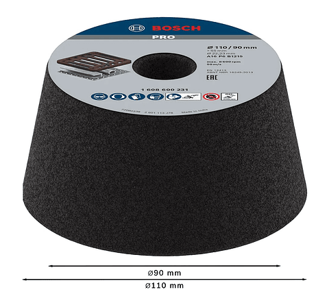 Mó cónica de Ø90mm a Ø110mm PRO Metal BOSCH 