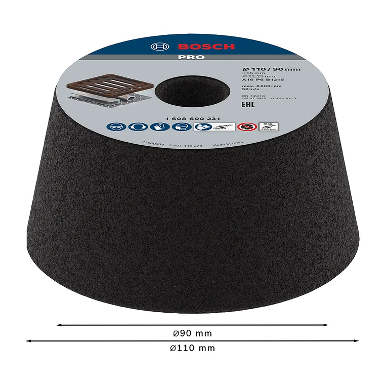 Mó cónica de Ø90mm a Ø110mm PRO Metal BOSCH  2