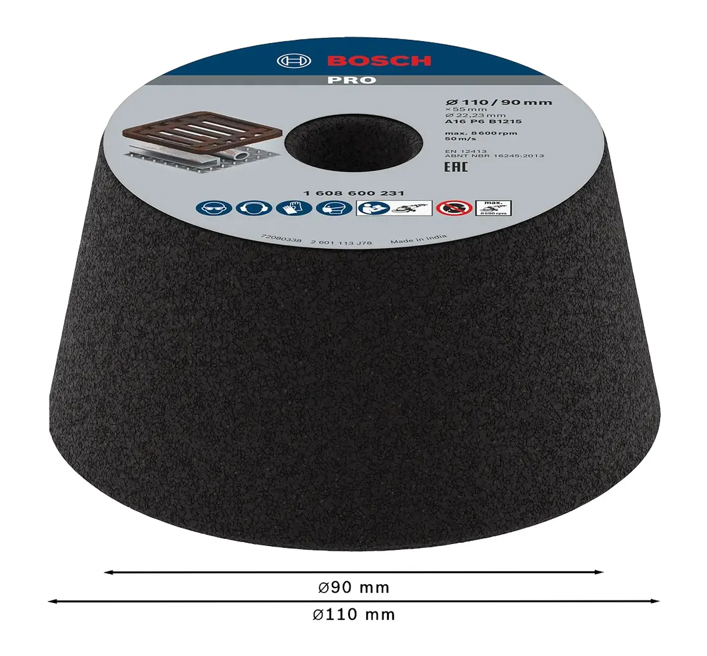 Mó cónica de Ø90mm a Ø110mm PRO Metal BOSCH  2