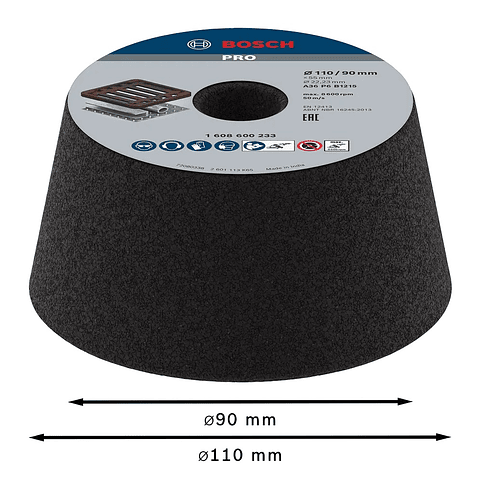 Mó cónica de Ø90mm a Ø110mm PRO Metal BOSCH  