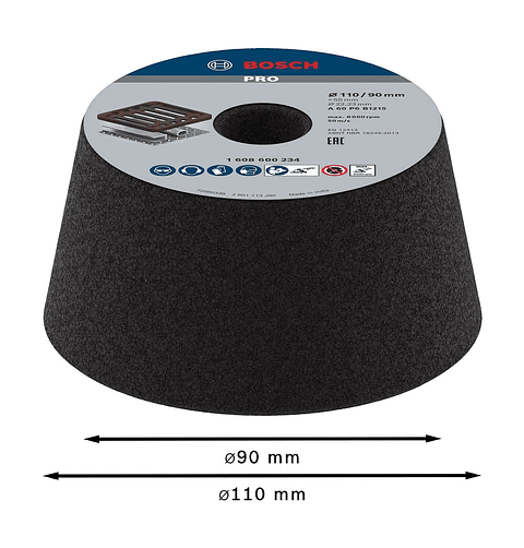 Mó cónica de Ø90mm a Ø110mm PRO Metal BOSCH