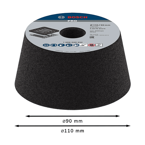 Mó cónica de Ø90mm a Ø110mm PRO Metal BOSCH 2