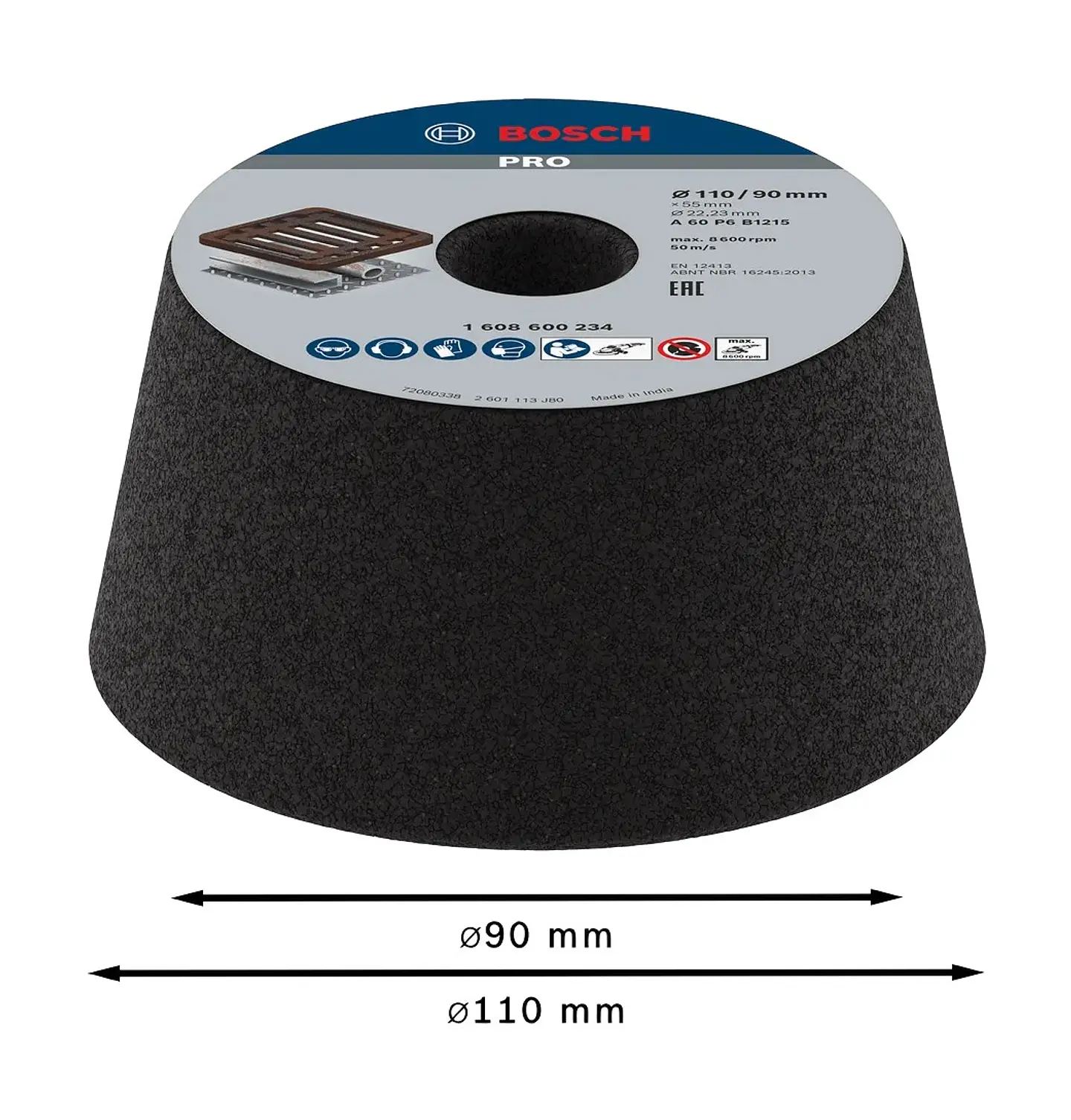 Mó cónica de Ø90mm a Ø110mm PRO Metal BOSCH 2