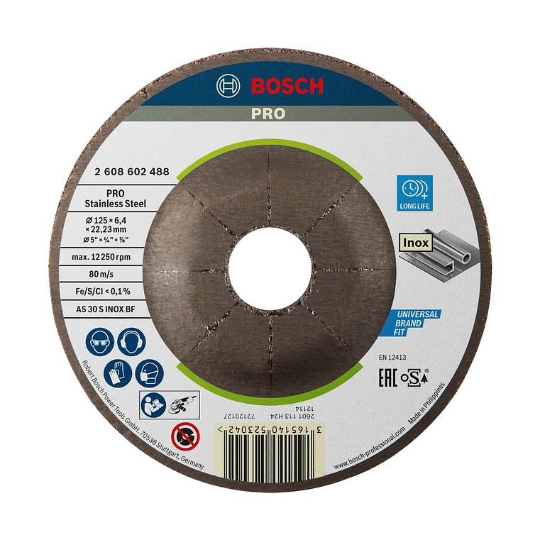 Disco de Ø125mm rebarbar colado PRO Stainless Steel BOSCH 1