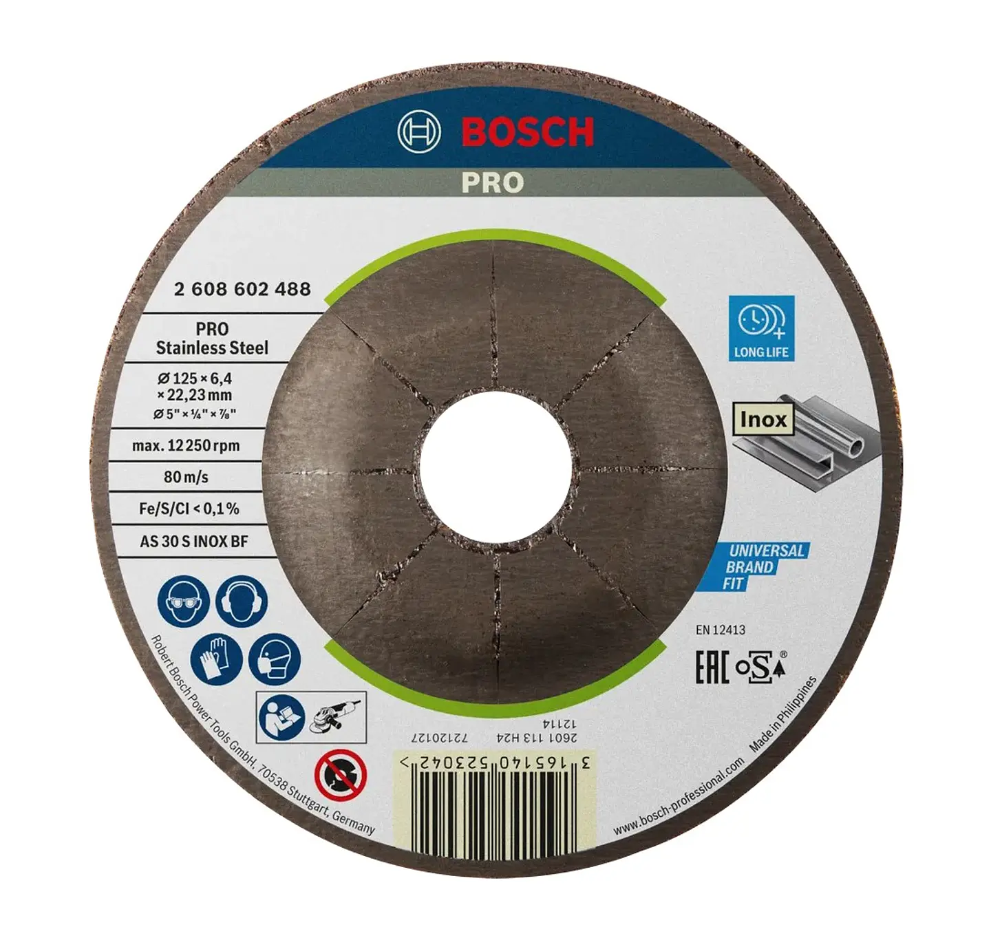 Disco de Ø125mm rebarbar colado PRO Stainless Steel BOSCH 1