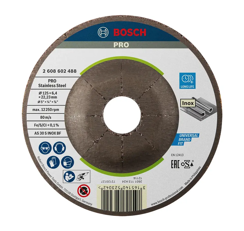 Disco de Ø125mm rebarbar colado PRO Stainless Steel BOSCH 1