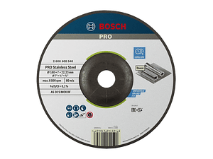 Disco de rebarbar Ø180mm colado PRO Stainless Steel BOSCH 