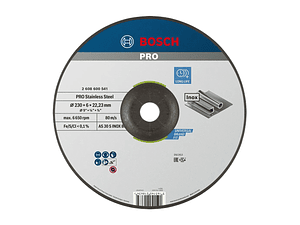 Disco de rebarbar Ø230mm colado PRO Stainless Steel BOSCH