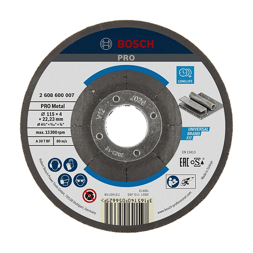 Disco de rebarbar colado Ø115mm PRO Metal BOSCH  1