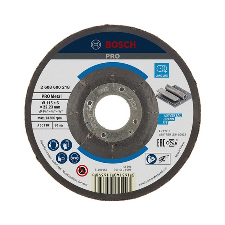 Disco de rebarbar colado Ø115mm PRO Metal BOSCH  1