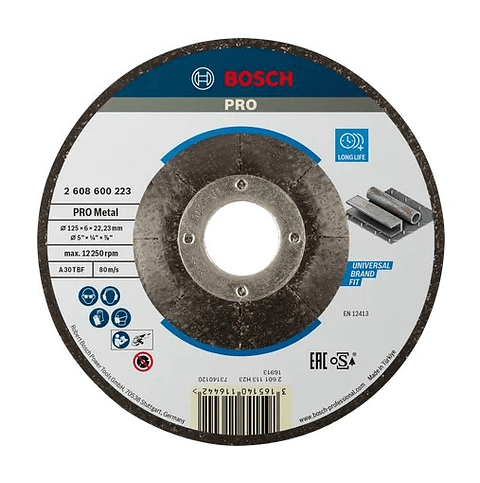 Disco de rebarbar colado Ø125mm PRO Metal BOSCH