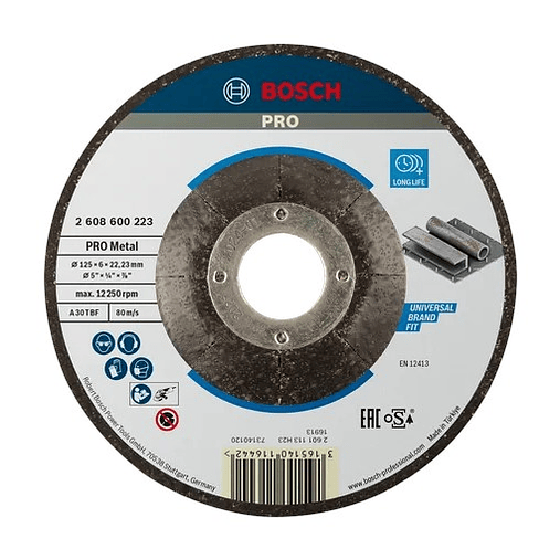 Disco de rebarbar colado Ø125mm PRO Metal BOSCH 1