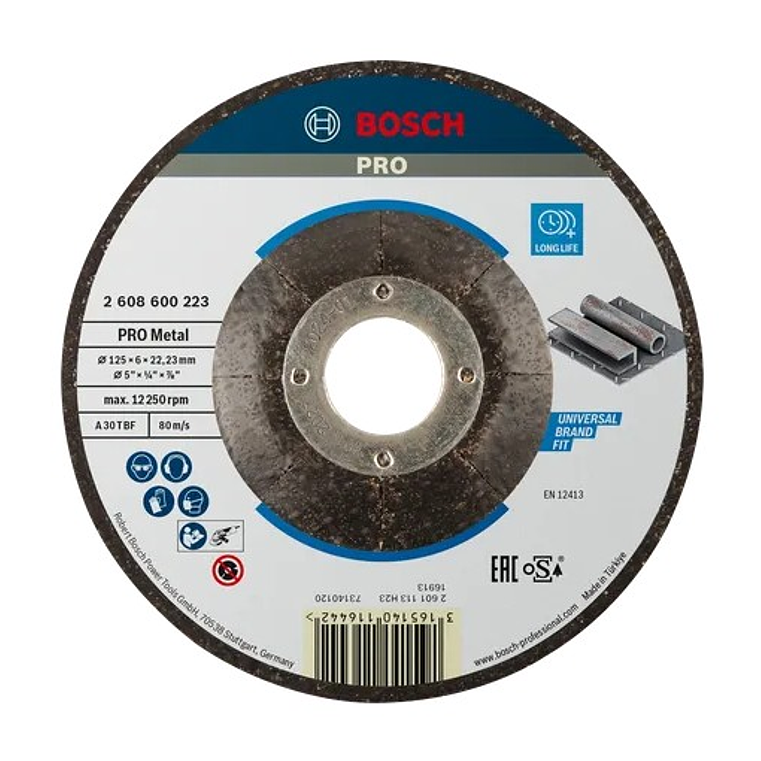 Disco de rebarbar colado Ø125mm PRO Metal BOSCH 1
