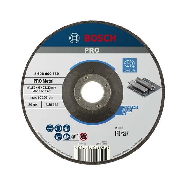 Disco de rebarbar colado Ø150mm PRO Metal BOSCH 1