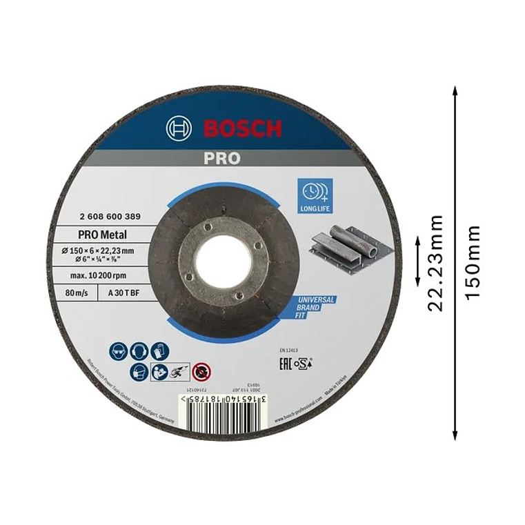 Disco de rebarbar colado Ø150mm PRO Metal BOSCH 2