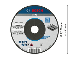 Disco de rebarbar colado Ø150mm PRO Metal BOSCH