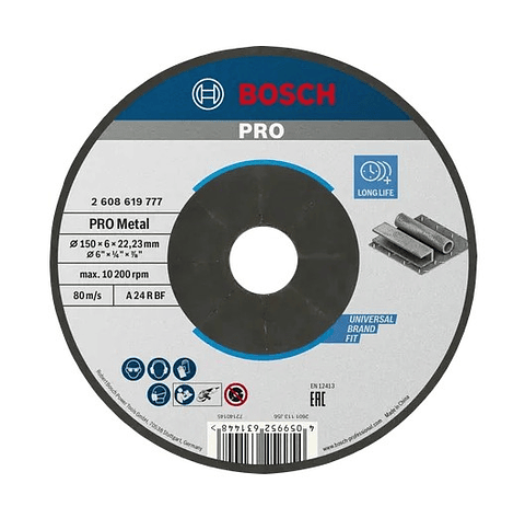 Disco de rebarbar colado Ø150mm PRO Metal BOSCH