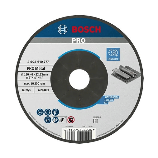 Disco de rebarbar colado Ø150mm PRO Metal BOSCH 1
