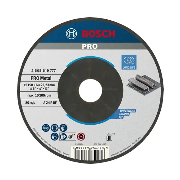 Disco de rebarbar colado Ø150mm PRO Metal BOSCH 1
