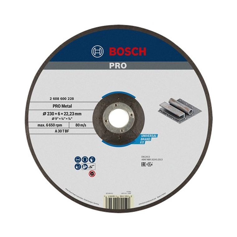 Disco de rebarbar colado Ø230 mm PRO Metal BOSCH  1