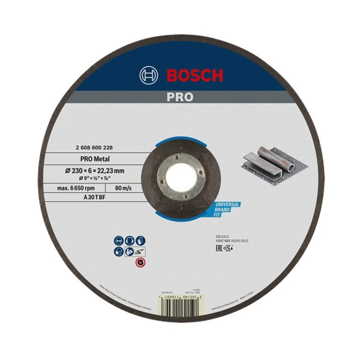 Disco de rebarbar colado Ø230 mm PRO Metal BOSCH  1