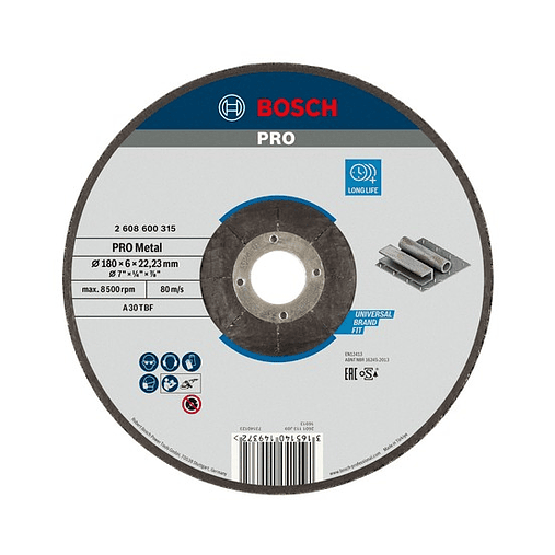 Disco de rebarbar colado Ø180 mm PRO Metal BOSCH 1
