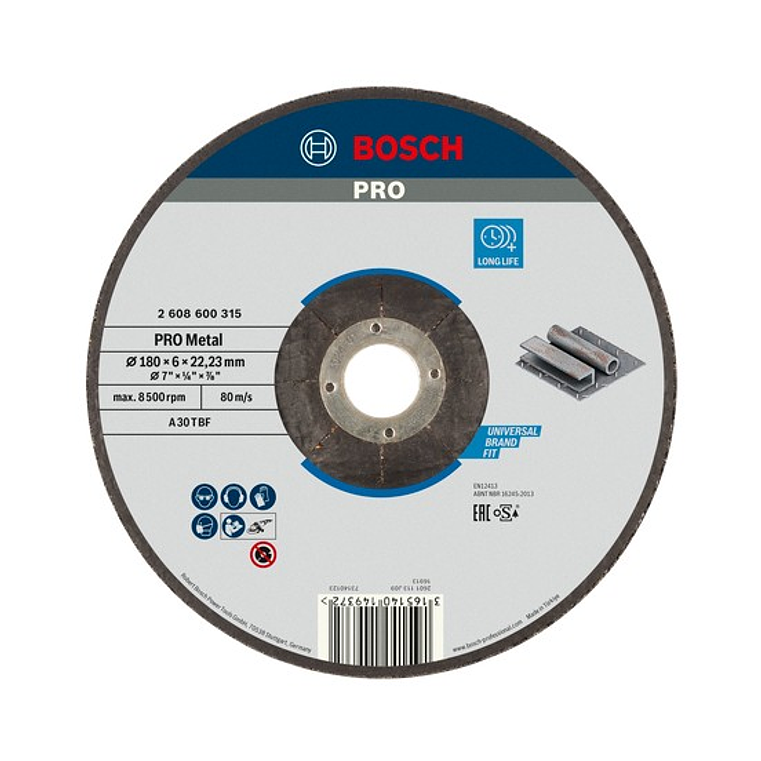 Disco de rebarbar colado Ø180 mm PRO Metal BOSCH 1