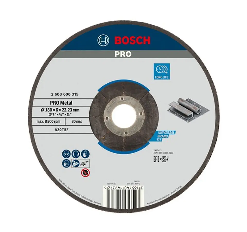 Disco de rebarbar colado Ø180 mm PRO Metal BOSCH 1