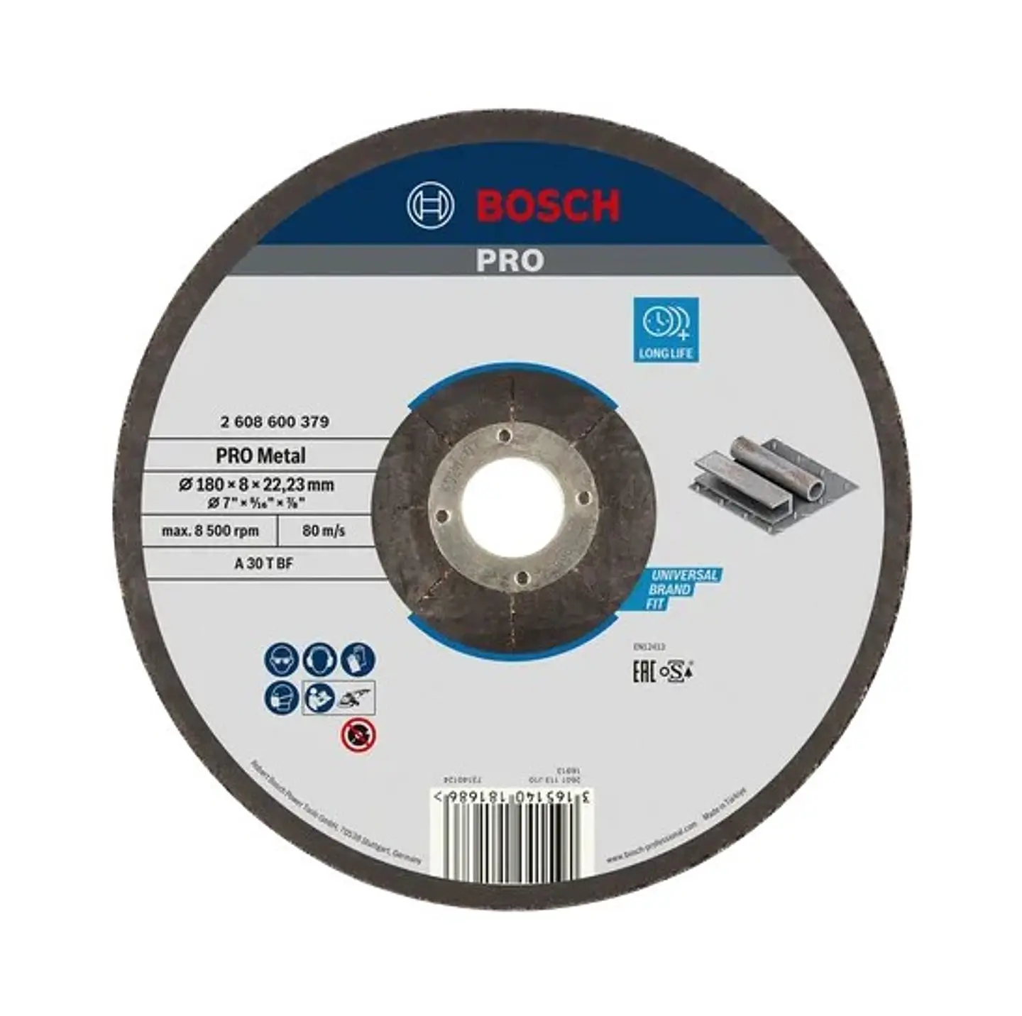 Disco de rebarbar colado Ø180 mm PRO Metal BOSCH 1