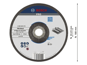 Disco de rebarbar colado Ø180 mm PRO Metal BOSCH