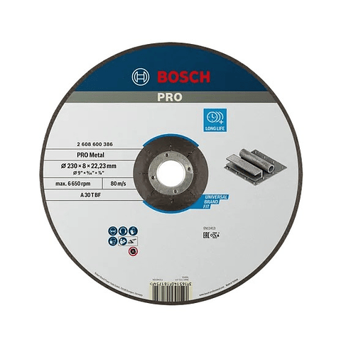 Disco de rebarbar colado Ø180 mm PRO Metal BOSCH