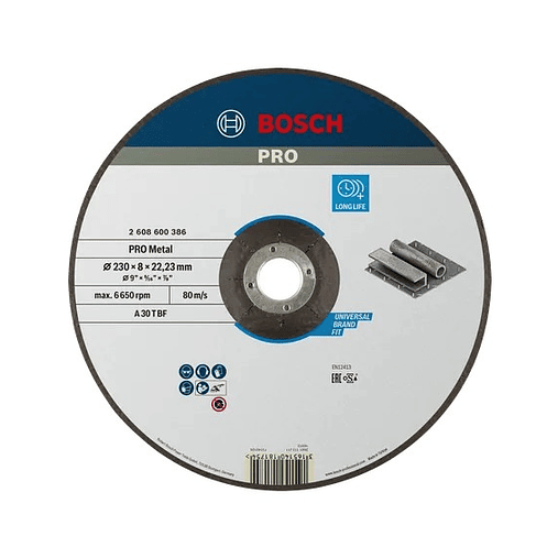 Disco de rebarbar colado Ø180 mm PRO Metal BOSCH 1