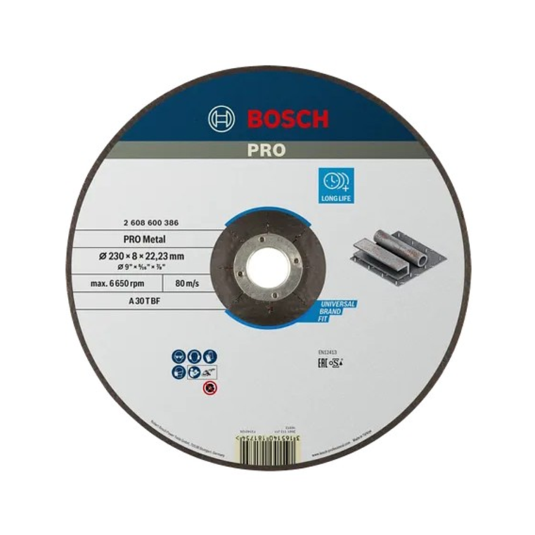 Disco de rebarbar colado Ø180 mm PRO Metal BOSCH 1