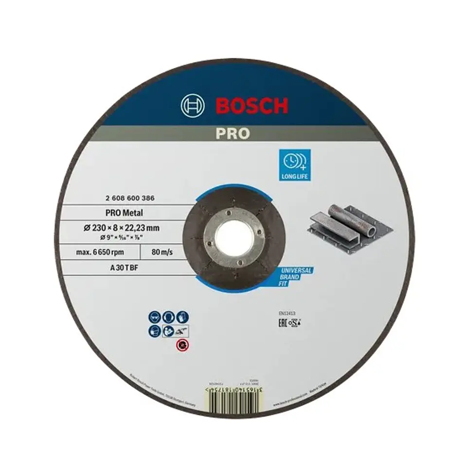Disco de rebarbar colado Ø180 mm PRO Metal BOSCH 1