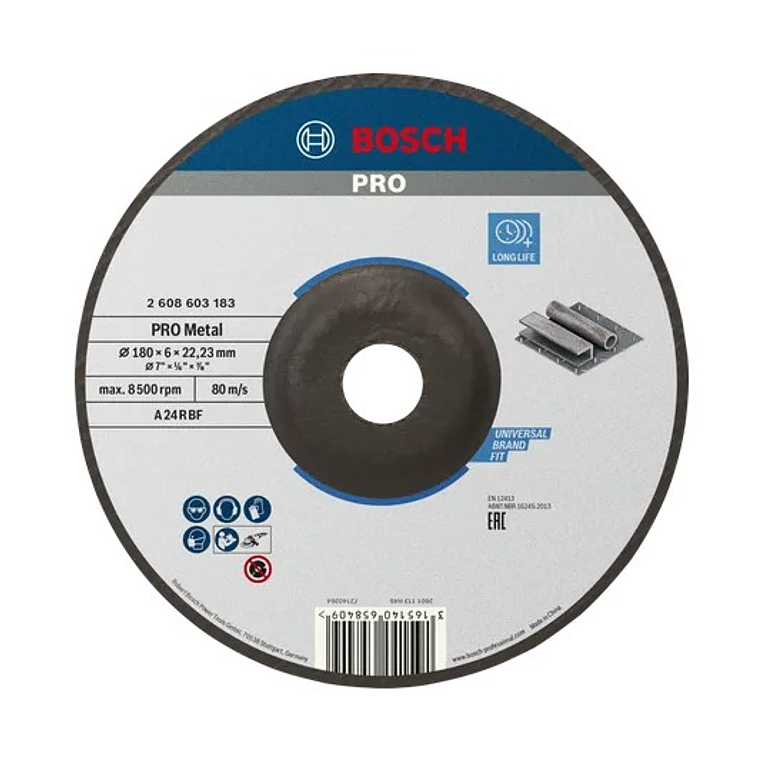 Disco de rebarbar colado Ø180 mm PRO Metal BOSCH 1