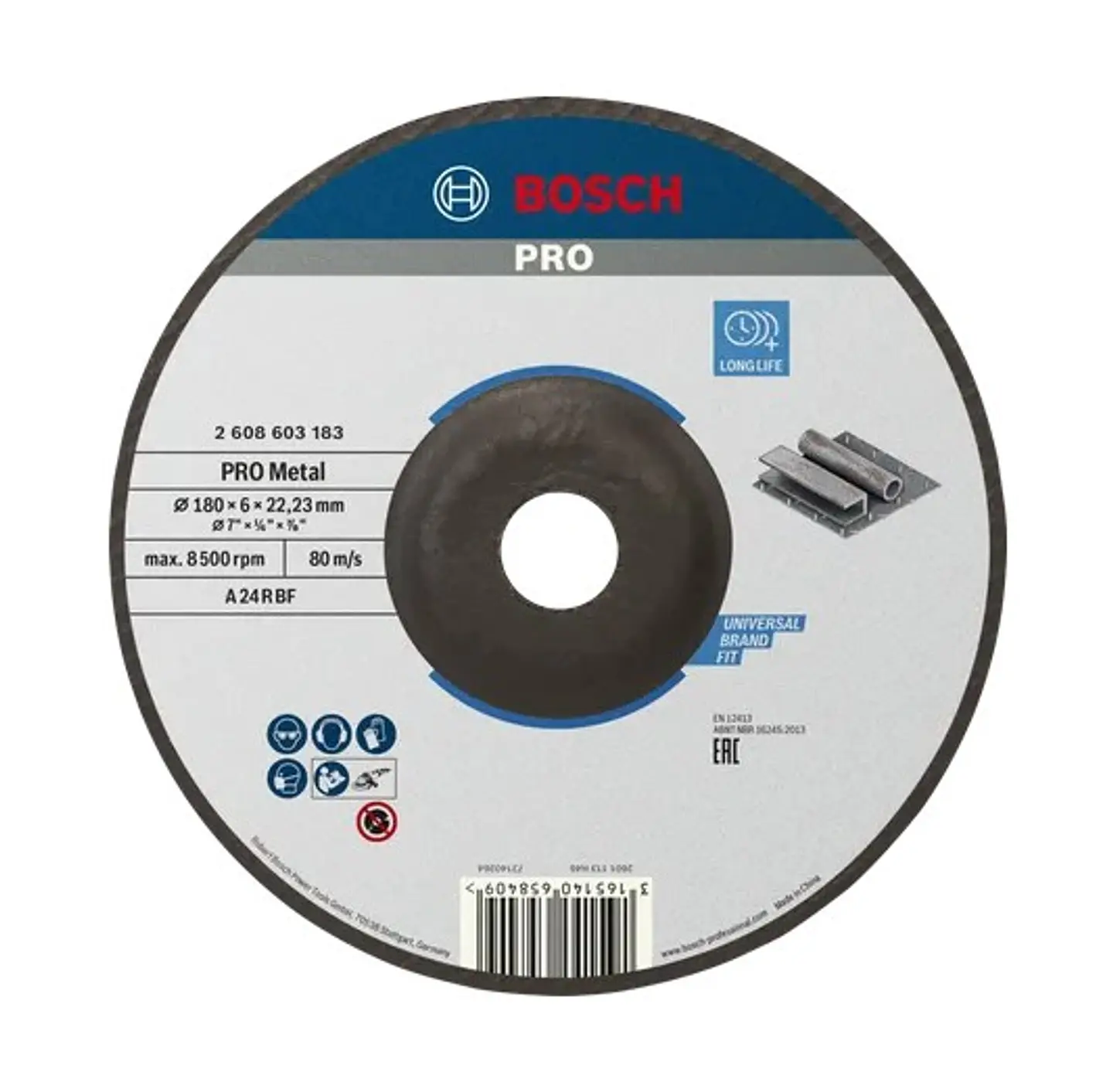 Disco de rebarbar colado Ø180 mm PRO Metal BOSCH 1