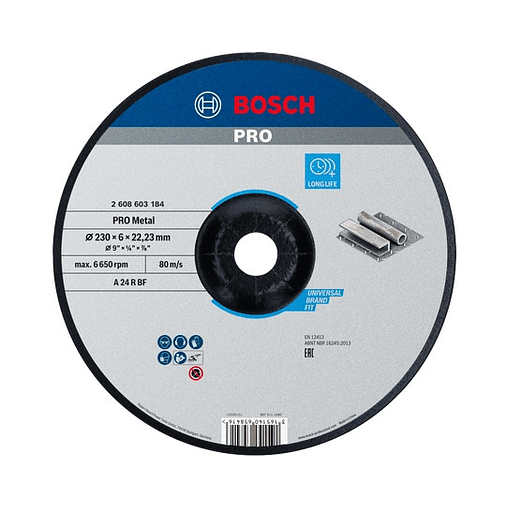 Disco de rebarbar colado Ø230mm PRO Metal BOSCH 1