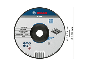 Disco de rebarbar colado Ø180mm PRO Metal BOSCH